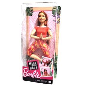 Barbie Made to Move Doll Curvy Long Straight Red Hair